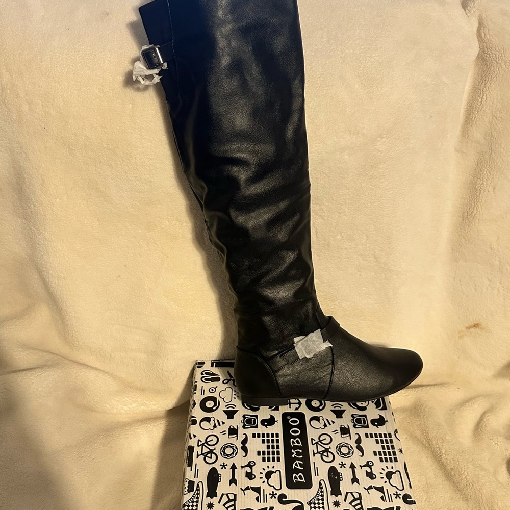 BAMBOO Women's Over the Knee Black Boots